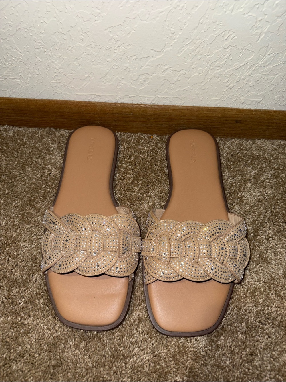 torrid Tan Braided Embellished Slide Sandals